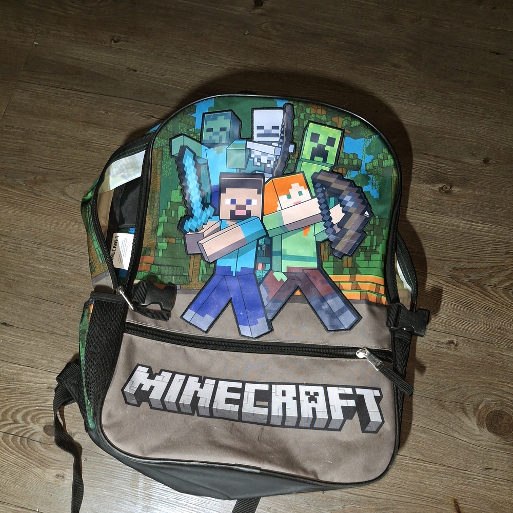 Minecraft Character Backpack - Black and Gray
